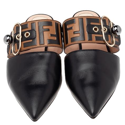 fendi zucca mules|fendi zucca sale.